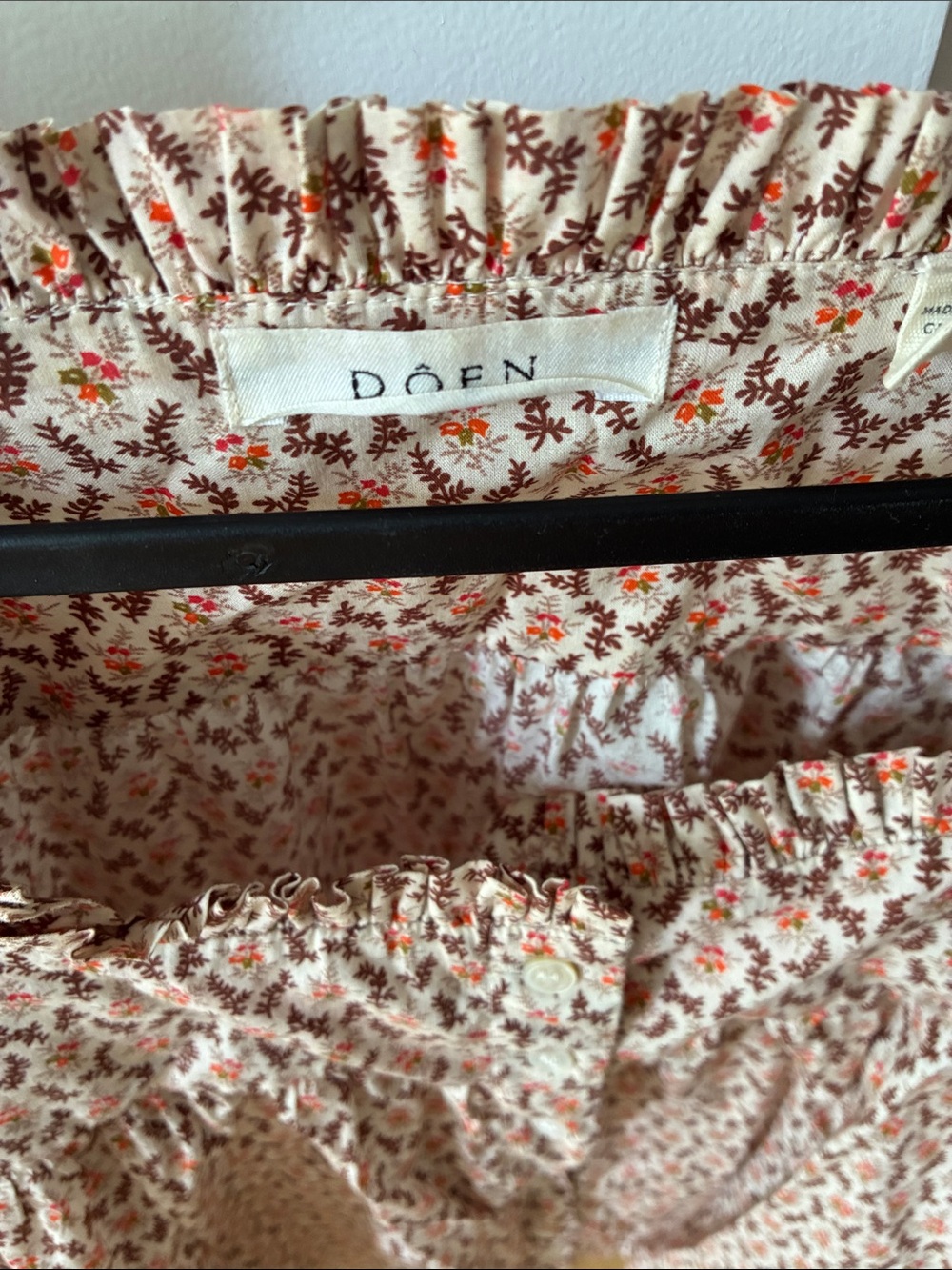 DÔEN Lunaria Top - Cream Winter Ditsy - Large - organic cotton - Picture 7 of 9